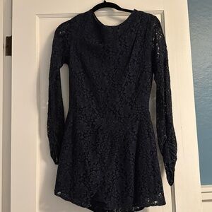 DV Dolce Vita navy lace short jumpsuit with long sleeves